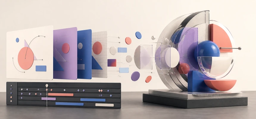 Layer3D transforms flat design layers and timeline motion into editable three-dimensional geometry