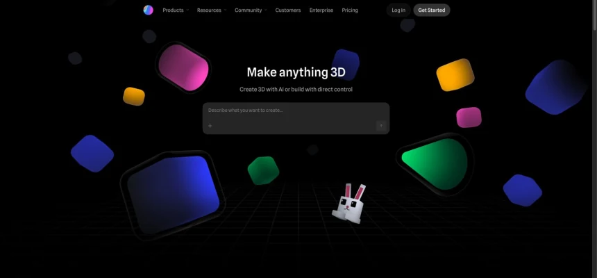Spline's official website presenting its AI-assisted interactive 3D platform